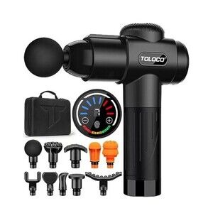Toloco EM26 Black Portable Deep Tissue Percussion Muscle Massage Gun Relief NEW